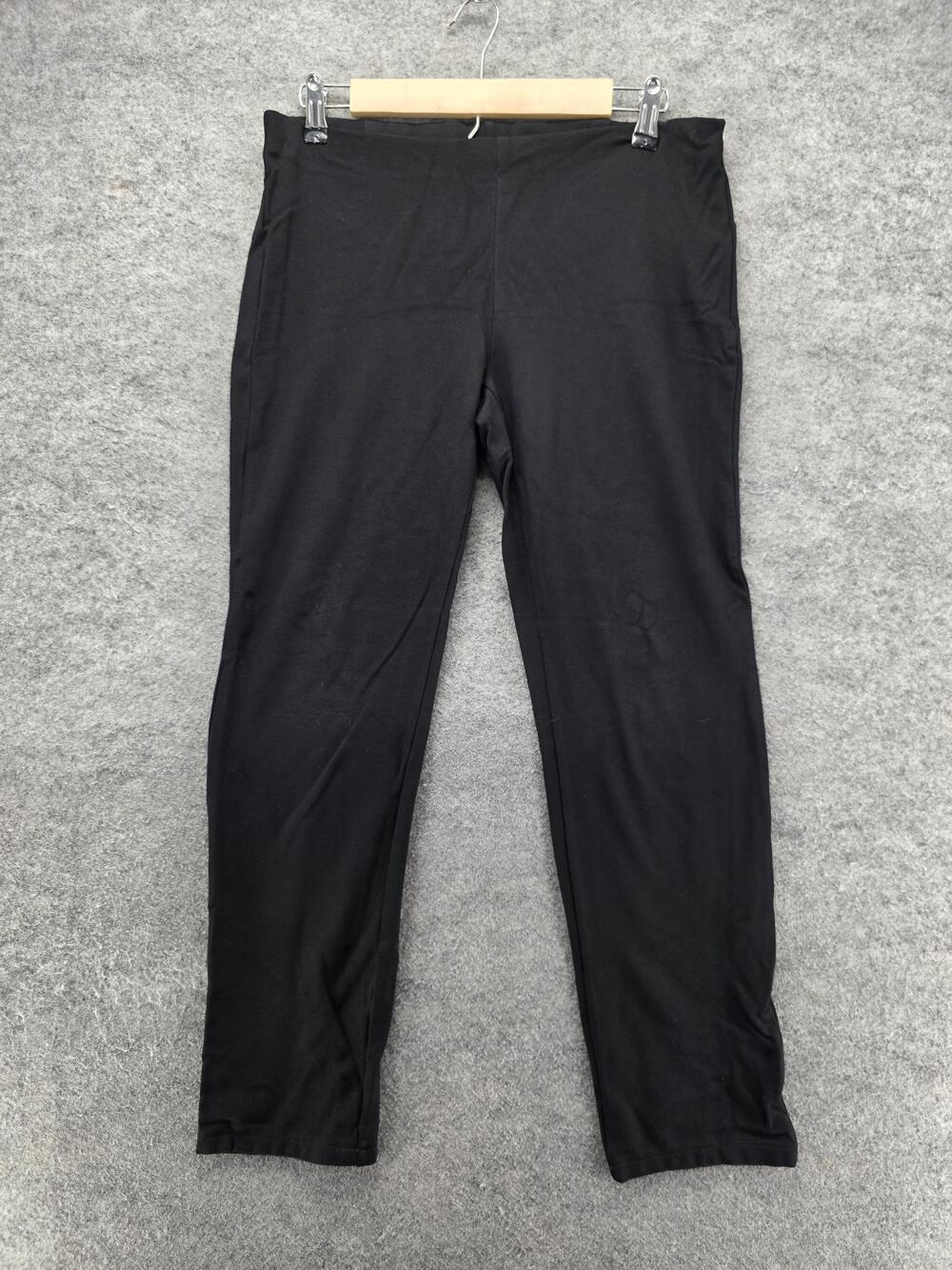 Eileen Fisher Pants Womens S Black Ankle Skinny Jersey Pull On Stretch